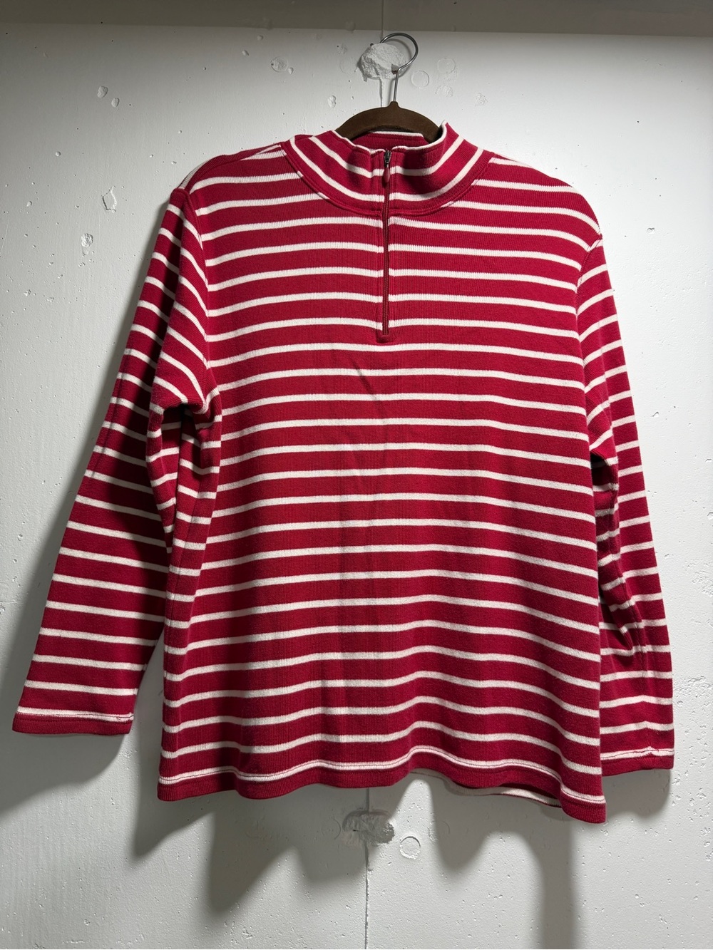 LL Bean Striped Quarter Zip—1X